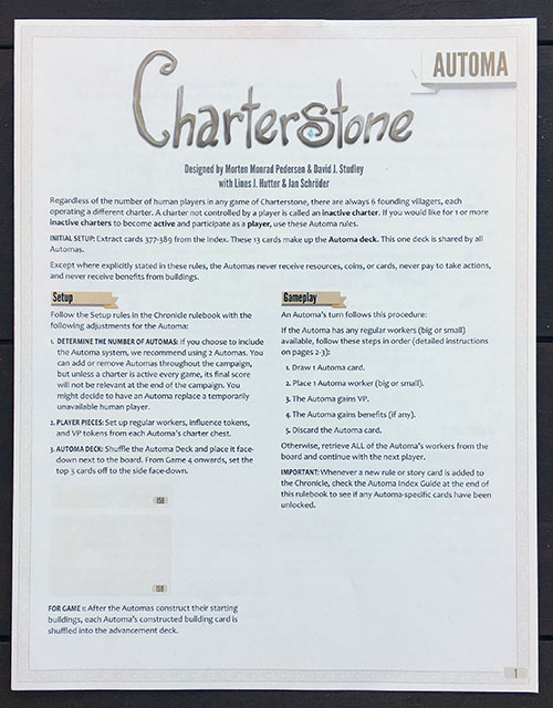 Charterstone Automa Book