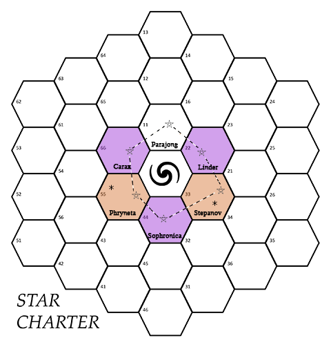 Star Charter - Game 1 Turn 4 Map