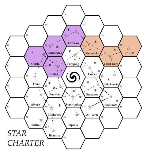 Star Charter - Game 13 Map